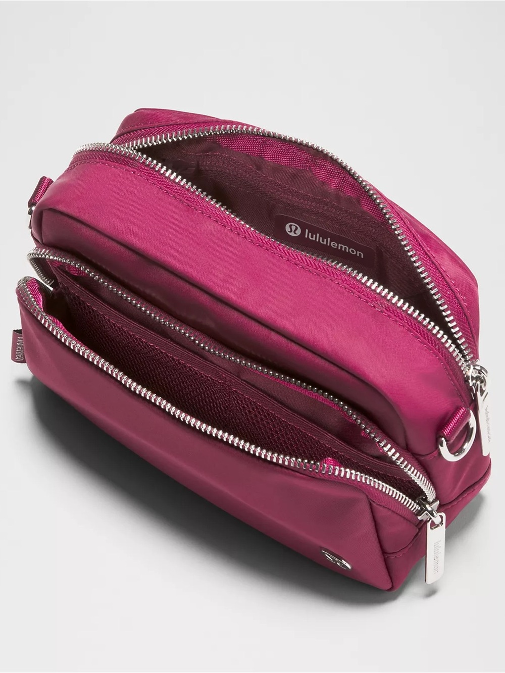 Lululemon Everywhere Crossbody Bag 2L Metal Hardware- Raspberry Rave/Silver - Picture 4 of 4